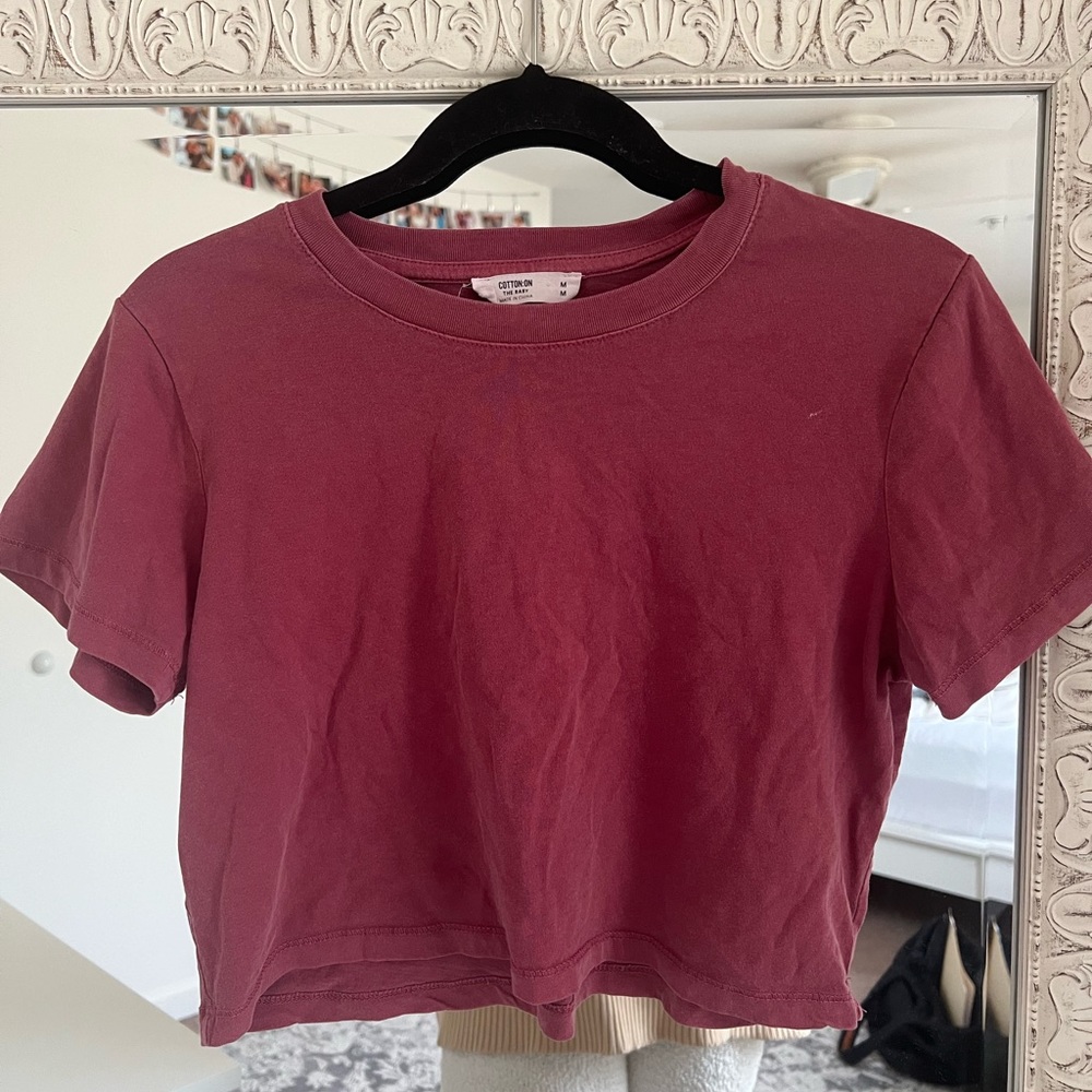 Cotton On Cropped Baby Tee - Red